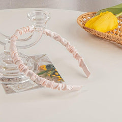 Satin Pleated Fabric Hair Hoop Solid Headband Hair Accessories
