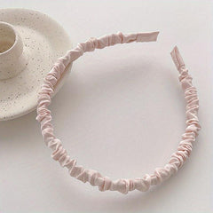 Satin Pleated Fabric Hair Hoop Solid Headband Hair Accessories
