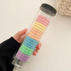 20pcs Women's Solid Head Rope Seamless Rubber Bands Hair Accessories