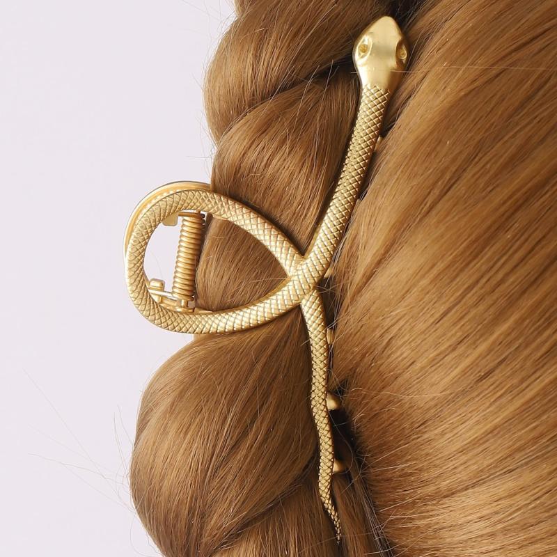 Vintage Snake Hair Claw Clip French Twist Metallic Clamp Clip Hair Accessories