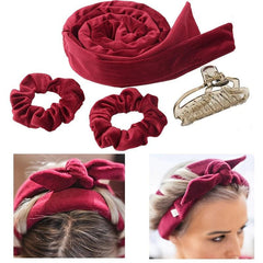 4PCS Heatless Curling Rod Headband No Heat Hair Curlers Lazy Bow Rollers