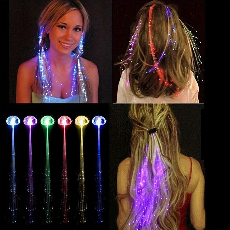 Colorful Luminous Braid Hairdress Glitter Fiber Optic Braid Light