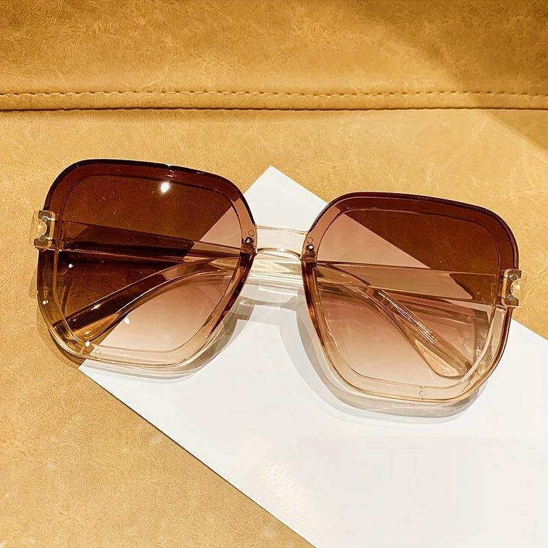 Y2K Large Square Sunglasses Gradient UV400 Sun Shades for Travel