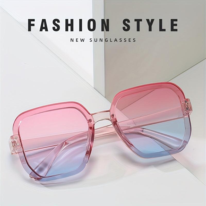 Y2K Large Square Sunglasses Gradient UV400 Sun Shades for Travel