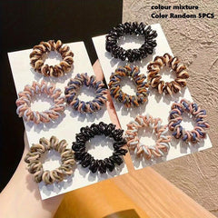 5PCS Braided Elastic Spiral Hair Rings Headwear Random Mixing