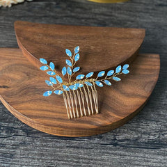 Silvery and Golden Bridal Hair Comb Floral Wedding Clip