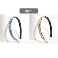 Vintage Thin Hairband Rhinestone Solid Sequin Headband
