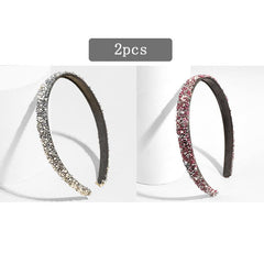 Vintage Thin Hairband Rhinestone Solid Sequin Headband
