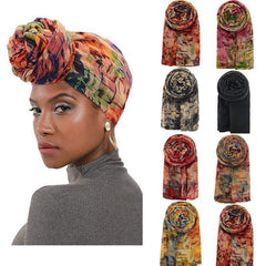 Boho Knotted Turban Velvet Headwrap African Hair Wrap