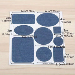 Denim Patch Multiple Sizes for Repairing Holes and Decorating Clo