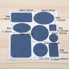 Denim Patch Multiple Sizes for Repairing Holes and Decorating Clo