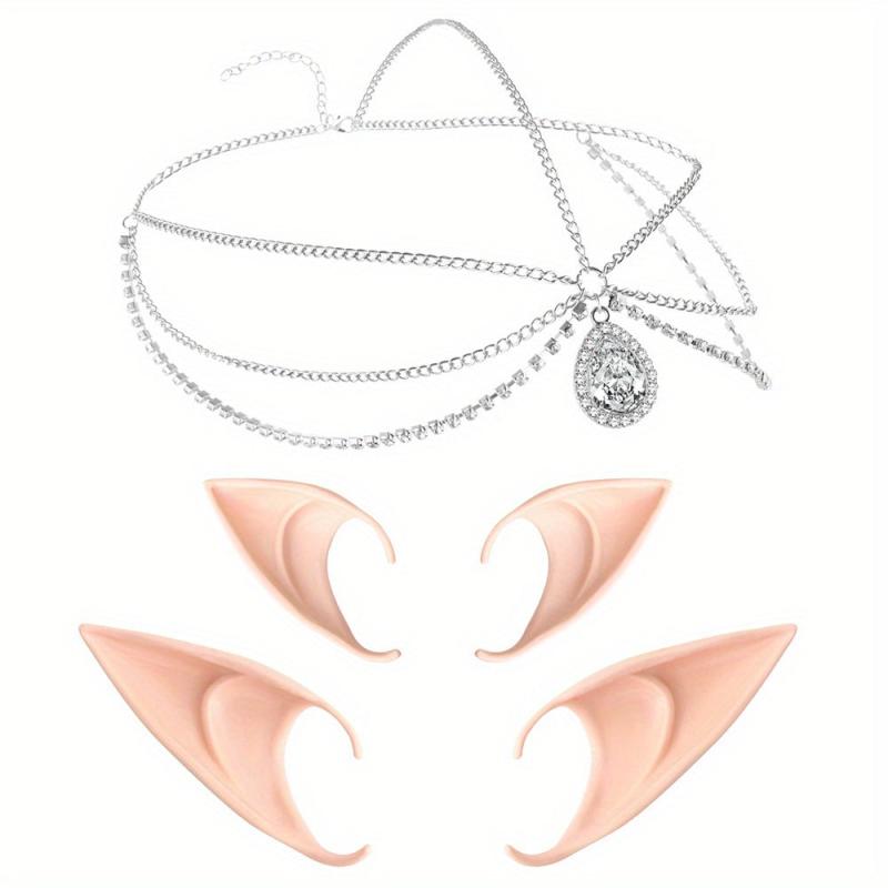 Vintage Crystal Elf Ears Headpiece Set