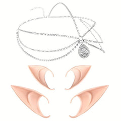 Vintage Crystal Elf Ears Headpiece Set