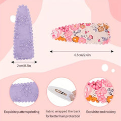 20 Pcs Floral Print Toddler Hair Clips Non Slip Snap Clips Kids Hair Accessories