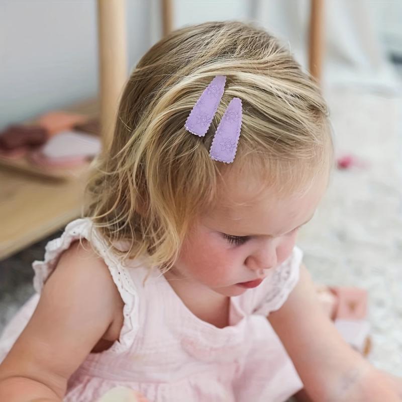20 Pcs Floral Print Toddler Hair Clips Non Slip Snap Clips Kids Hair Accessories