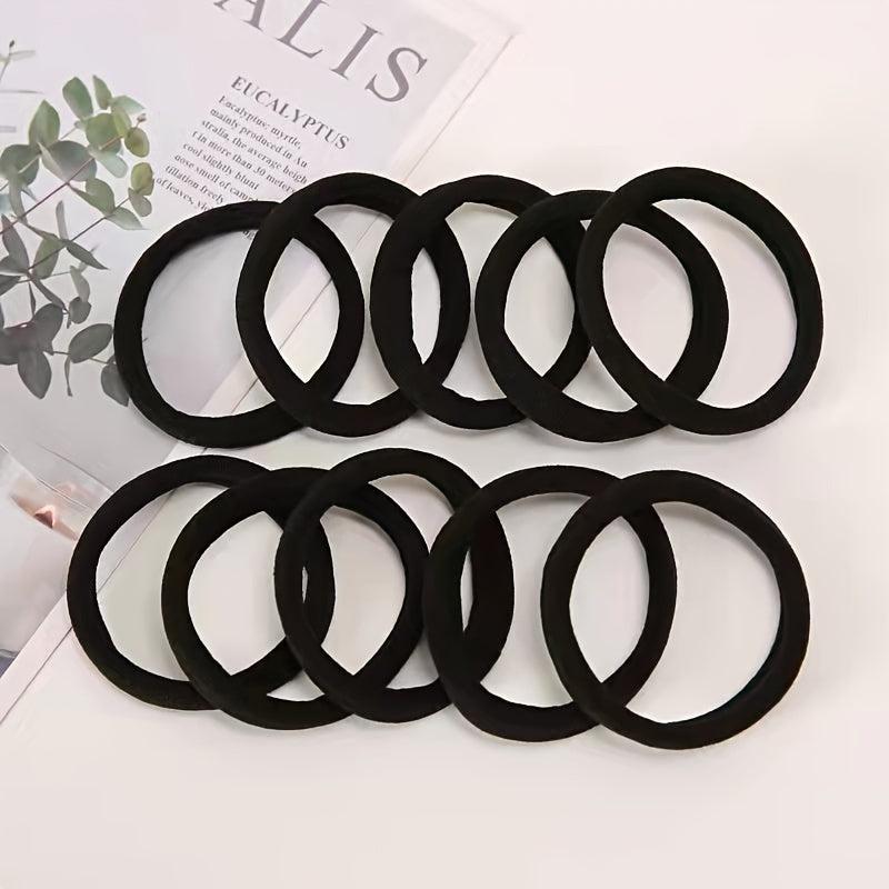 100pcs Solid Hair Tie Ponytail Holder Minimalist Hair Band