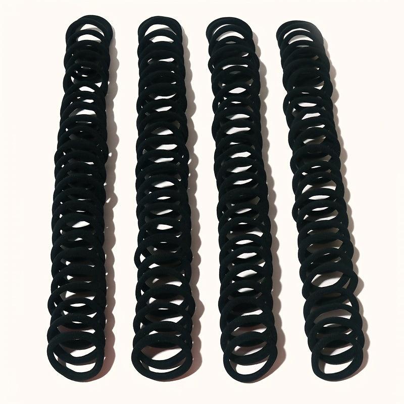 100pcs Solid Hair Tie Ponytail Holder Minimalist Hair Band