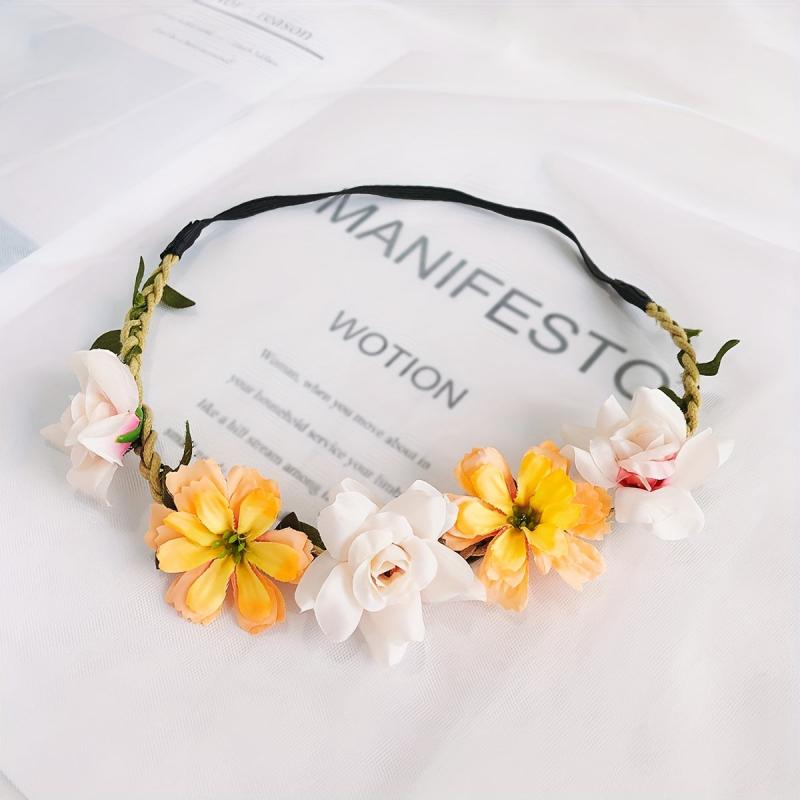 Boho Flower Wreath Hair Band for Women Girls