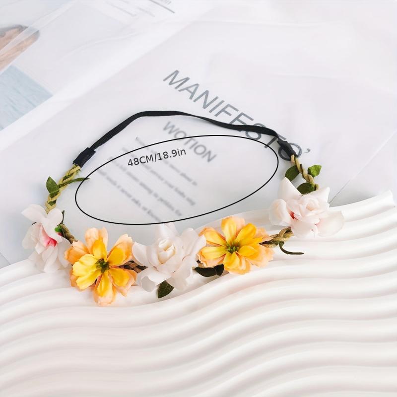Boho Flower Wreath Hair Band for Women Girls