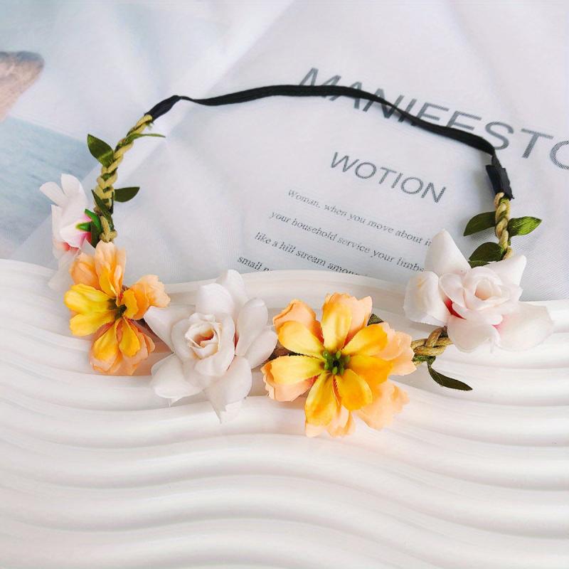 Boho Flower Wreath Hair Band for Women Girls