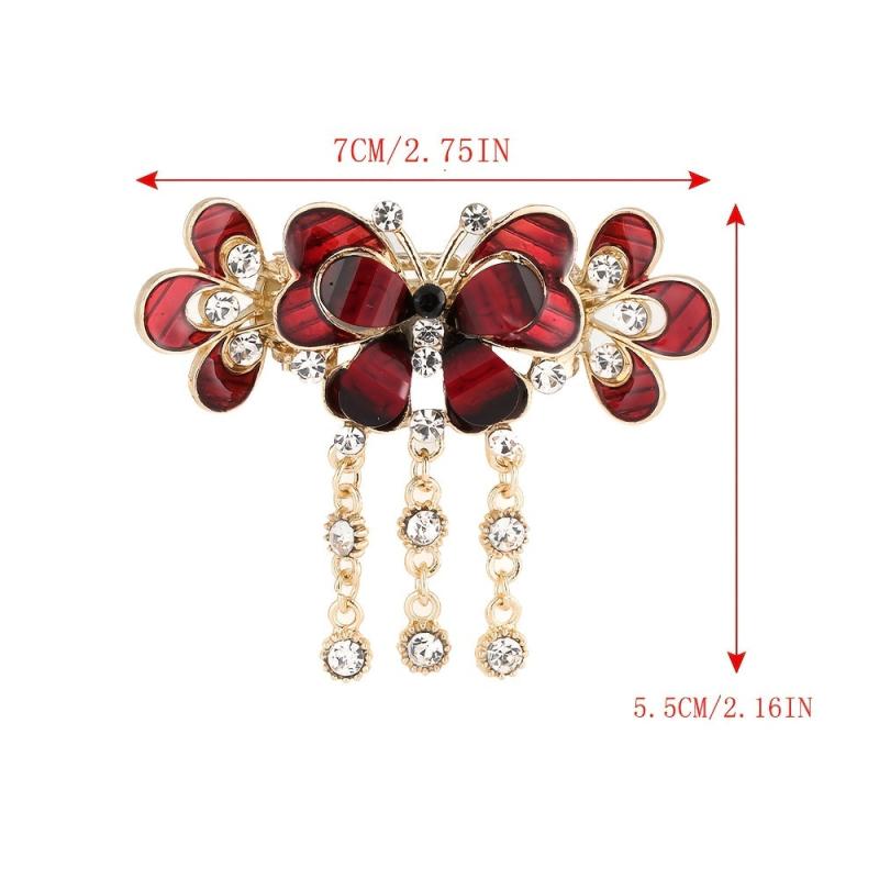 Rhinestone Butterfly Hair Claw Metal Hairpins