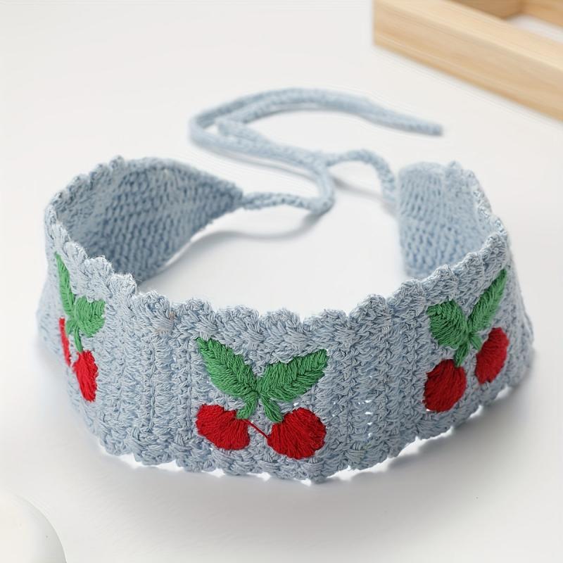 Bohemian Style Crochet Cherry Knitting Hair Band for Female