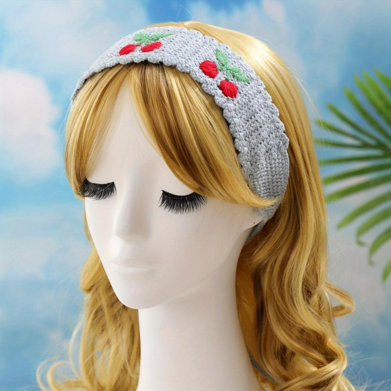 Bohemian Style Crochet Cherry Knitting Hair Band for Female