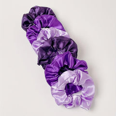 6pcs Purple Satin Scrunchies Hair Tie Ponytail Holder