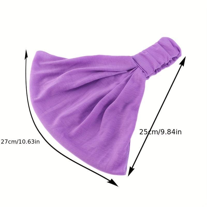 2pcs Wide Headband Stretch Hair Band Turban Head Wrap Scarf