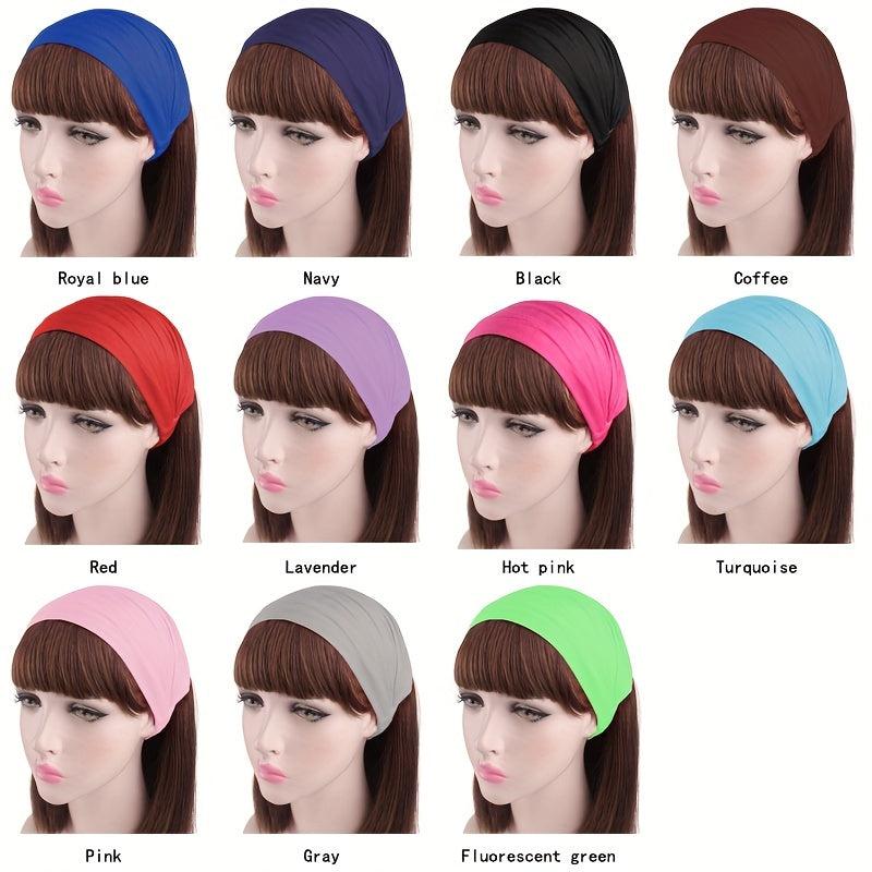 2pcs Wide Headband Stretch Hair Band Turban Head Wrap Scarf