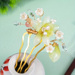 Glass Flower U-shaped Hairpin Ancient Style