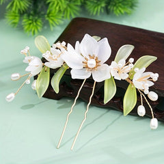 Glass Flower U-shaped Hairpin Ancient Style