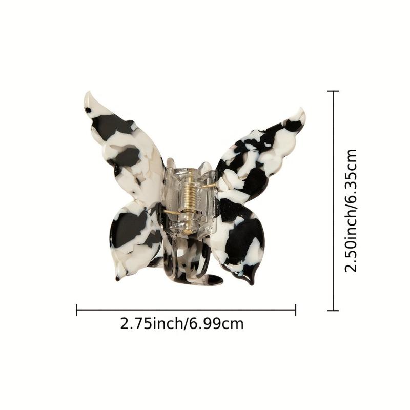 Y2K Acetate Butterfly Hair Claw Clip Gradient Shark Claws Ponytail Holder