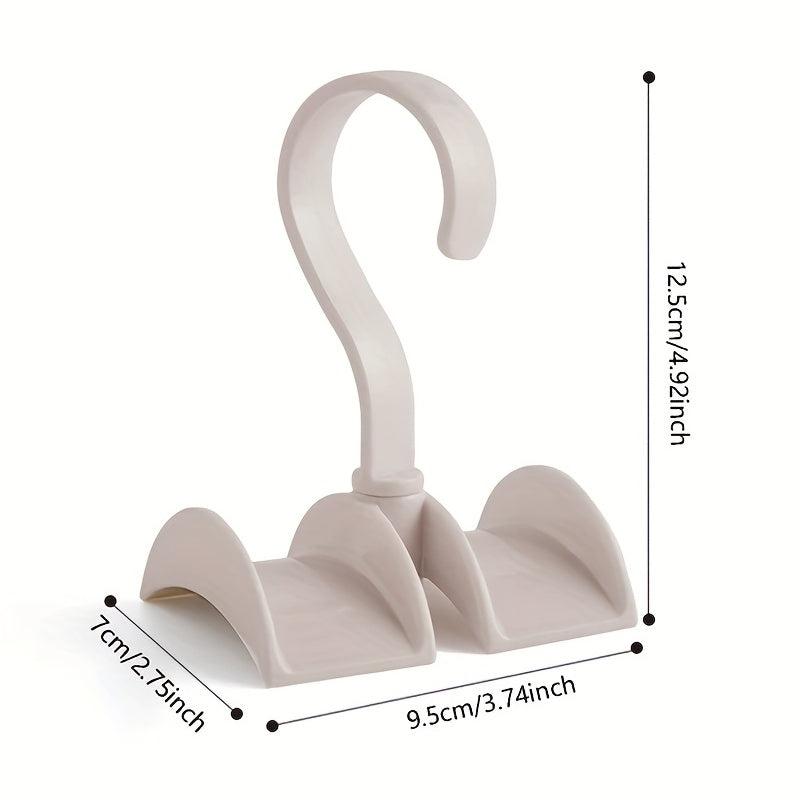3pc Beige Plastic Bag Hook Rotatable Purse Storage Rack