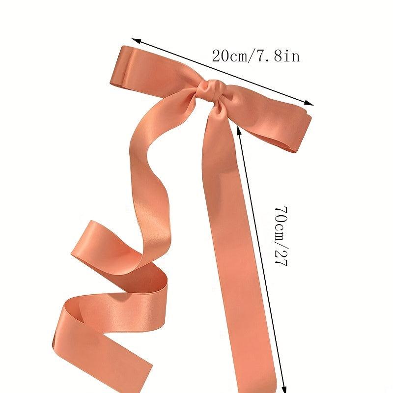 Satin Bowknot Streamer Hair Clip Y2K Hair Accessory