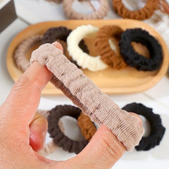 10pcs Soft Towel Cloth Hair Tie Seamless Hair Rope Elastic Ponytail Holder