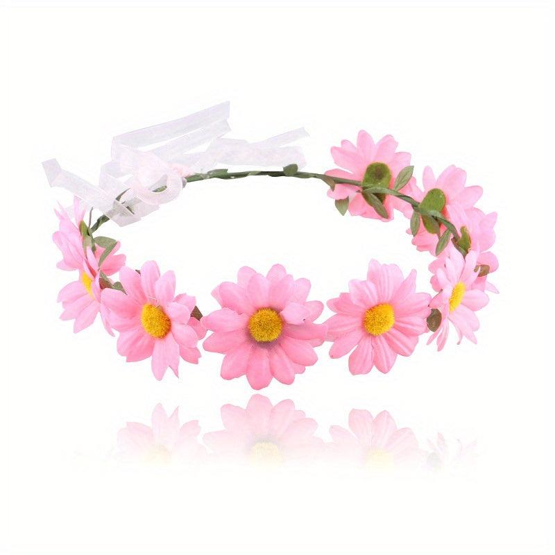 Boho Daisy Wreath Hair Band Tiara for Women