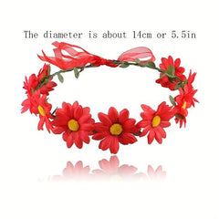 Boho Daisy Wreath Hair Band Tiara for Women