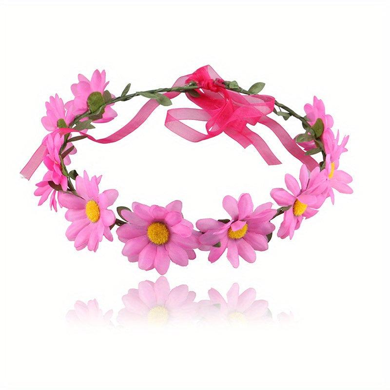 Boho Daisy Wreath Hair Band Tiara for Women