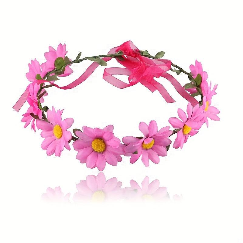 Boho Daisy Wreath Hair Band Tiara for Women