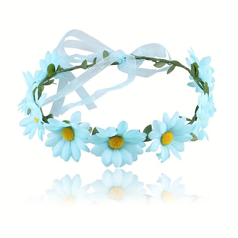 Boho Daisy Wreath Hair Band Tiara for Women