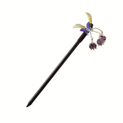Butterfly Shape Hair Pin With Floral Pendant Chinese Style Hair Stick