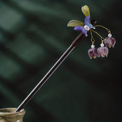 Butterfly Shape Hair Pin With Floral Pendant Chinese Style Hair Stick