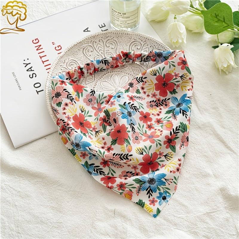 Floral Pastoral Style Bandana Head Triangle Scarf Female