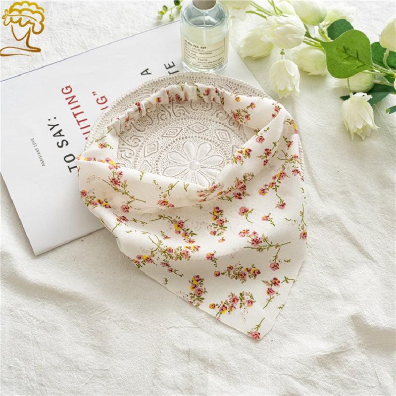 Floral Pastoral Style Bandana Head Triangle Scarf Female