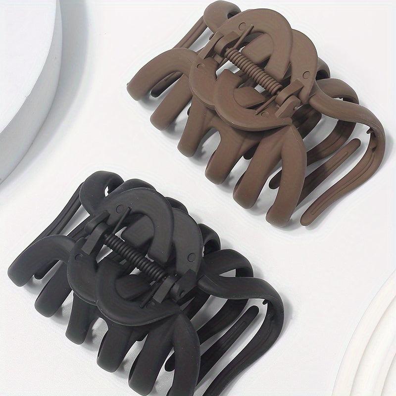 2pcs Women's Hair Claw Hair Clips Retro Shark Claw Large Size Back Head Hair
