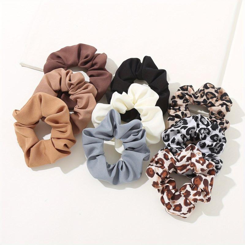 9PCS Leopard Pattern Versatile Headband Hair Tie Hair Rope Hair Accessories