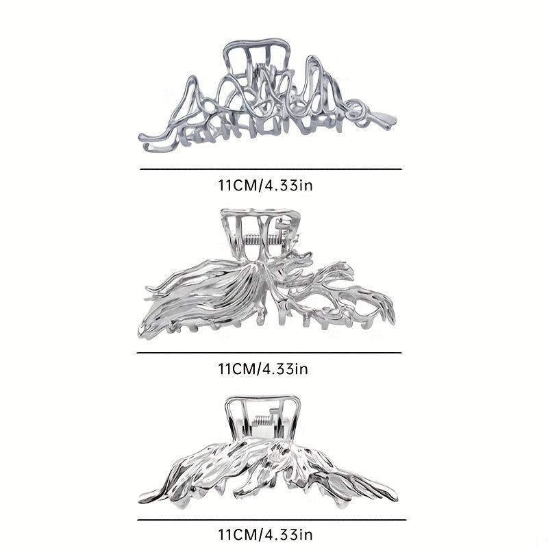 Irregular Liquid Metal Hair Grab Back Head Plate Clip