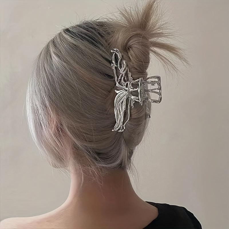Irregular Liquid Metal Hair Grab Back Head Plate Clip