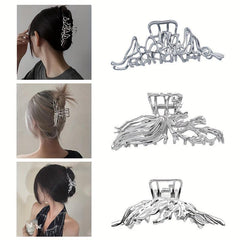 Irregular Liquid Metal Hair Grab Back Head Plate Clip